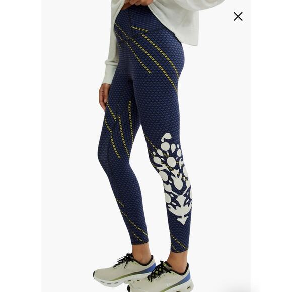 Free People Blue and Yellow Patterned Leggings - Picture 1 of 16